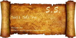 Sall Sára névjegykártya