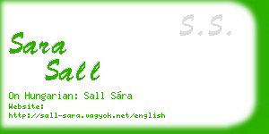 sara sall business card